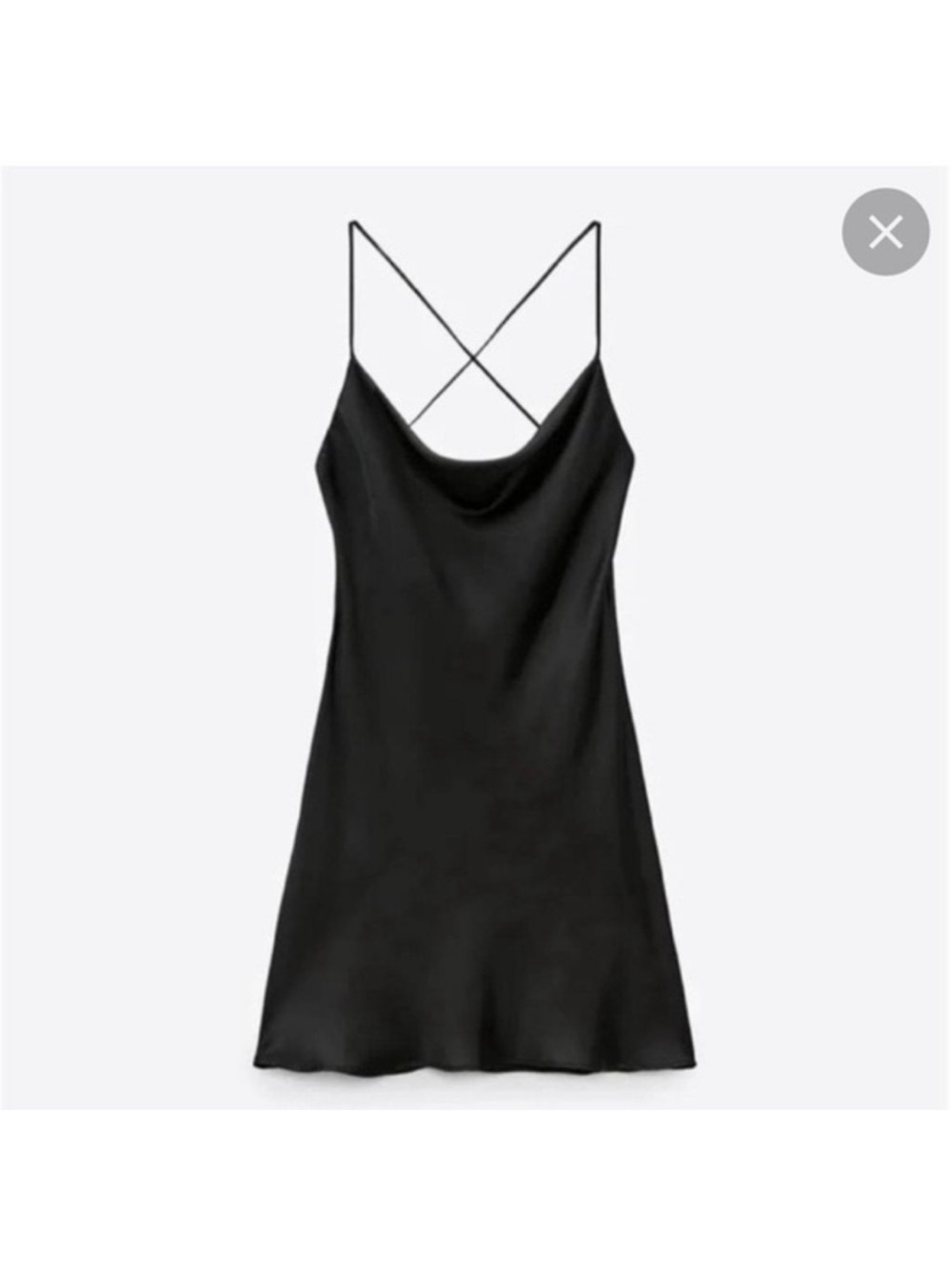 Zara Black Slip Mini Dress with Cross Back Straps